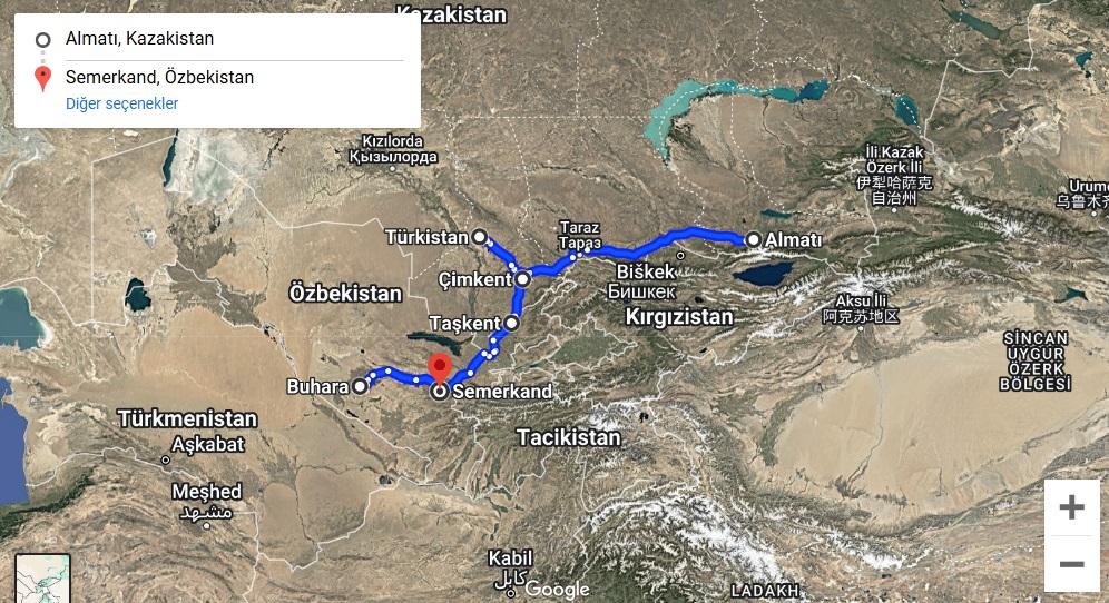 Türkistan tur rotası